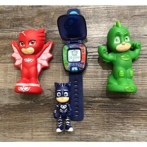 PJ Masks Learning Digital Watch + Toys Lot Catboy Owlette Gekko